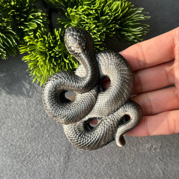 Golden/Silver Obsidian Snake Slice