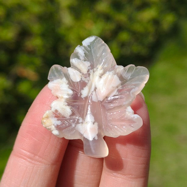 Natural Crystal Carved Leaf