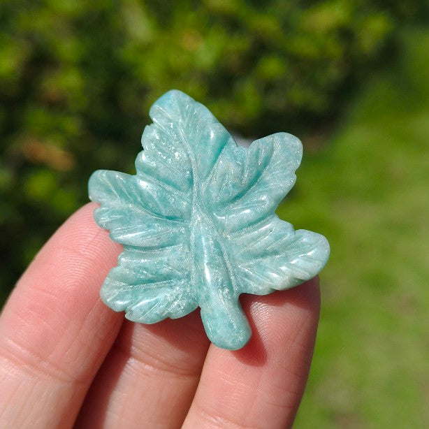 Natural Crystal Carved Leaf