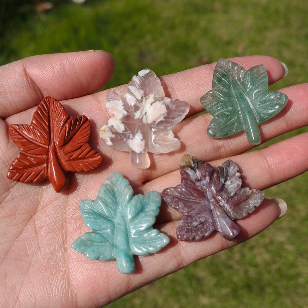 Natural Crystal Carved Leaf