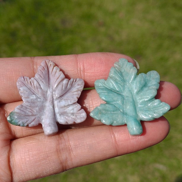 Natural Crystal Carved Leaf