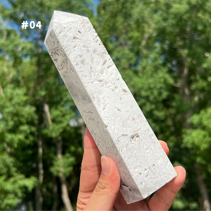 White Mexican Agate Tower