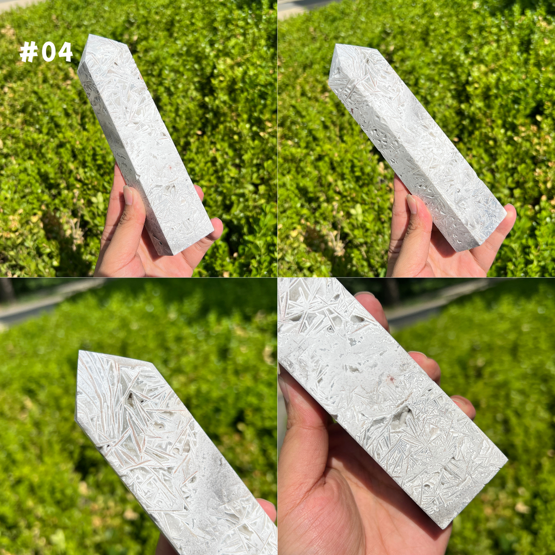 White Mexican Agate Tower