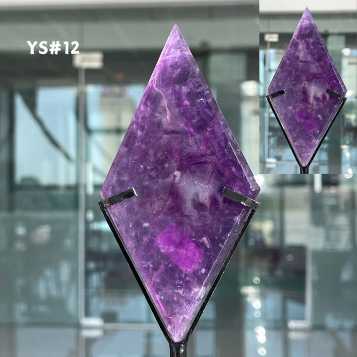 Unique,Rainbow Fluorite Diamond Slice