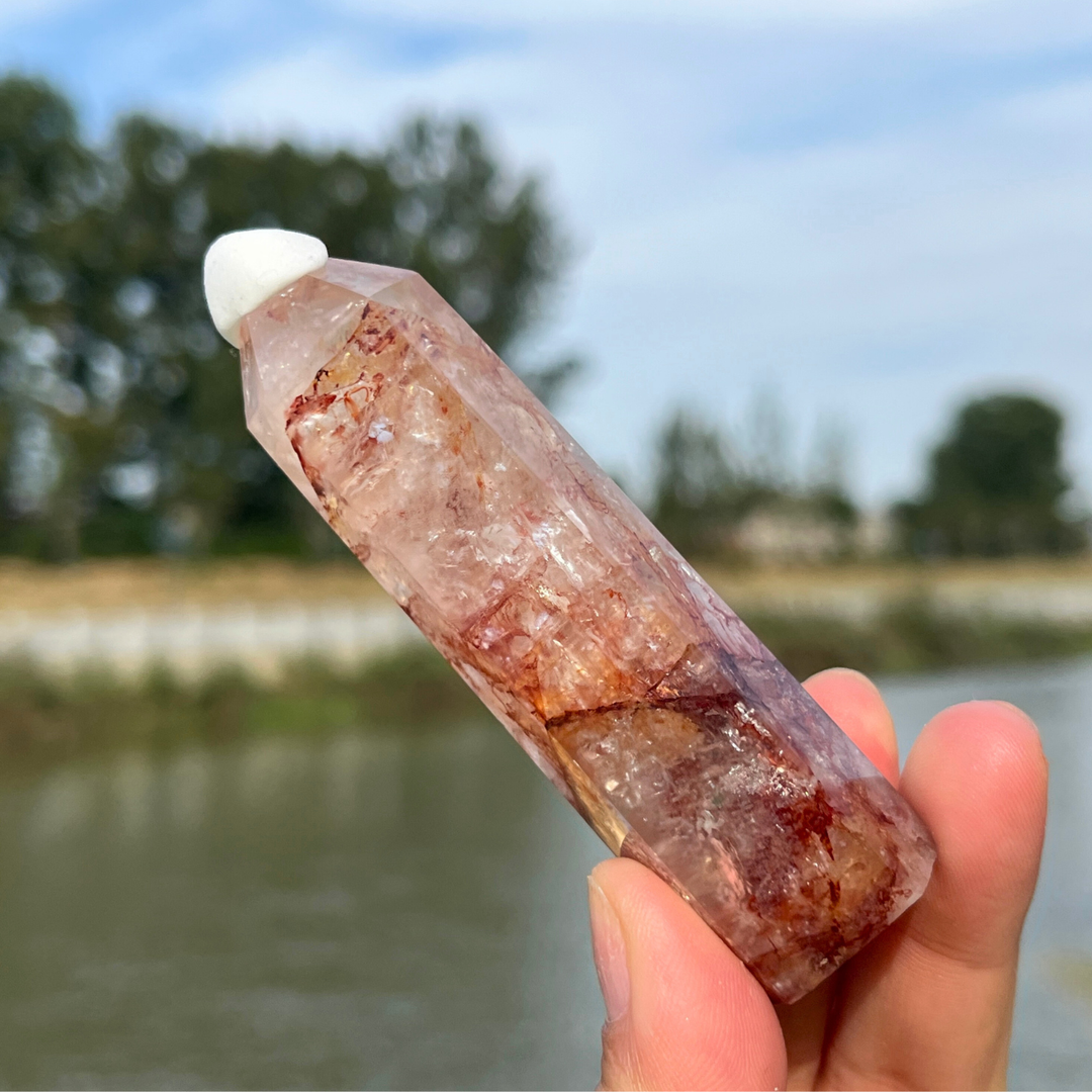 Natural Fire Quartz Point