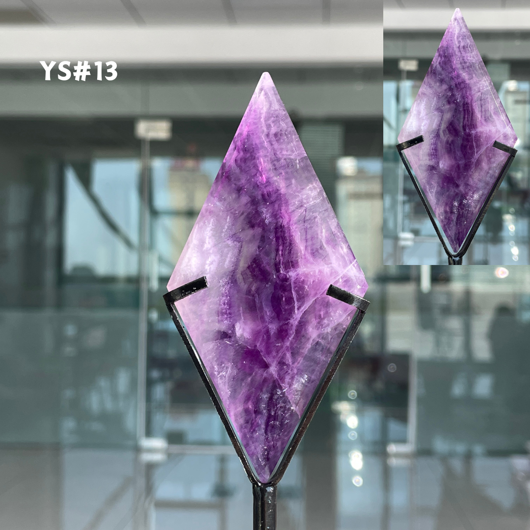 Unique,Rainbow Fluorite Diamond Slice