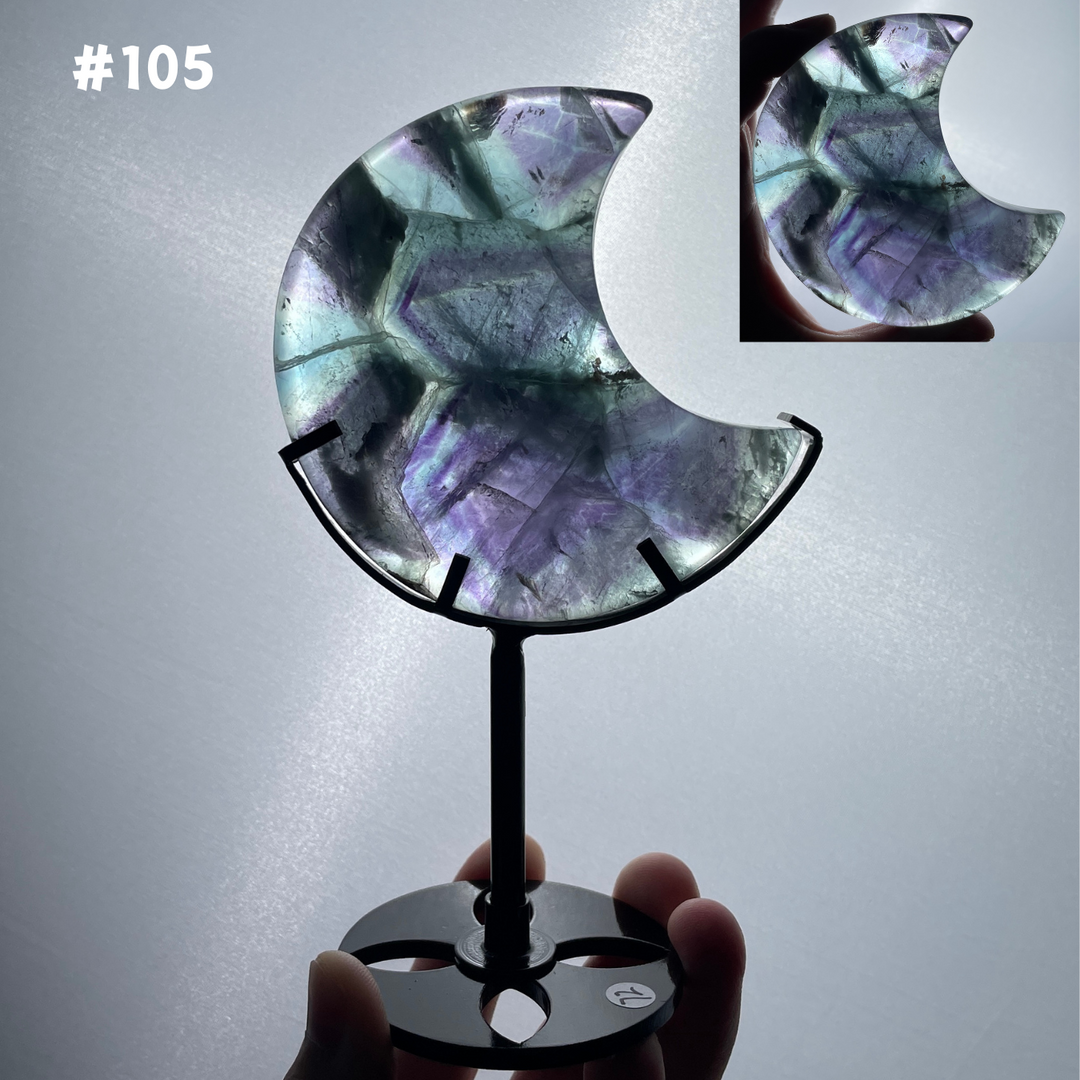 Unique,Rainbow Fluorite Moon