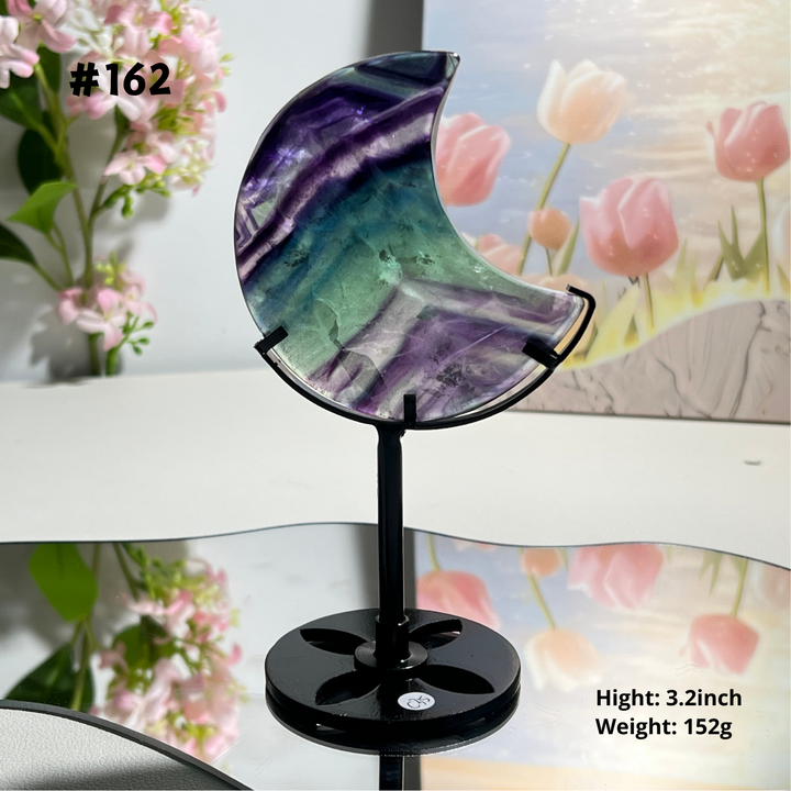 Unique,Natural Rainbow Fluorite Moon