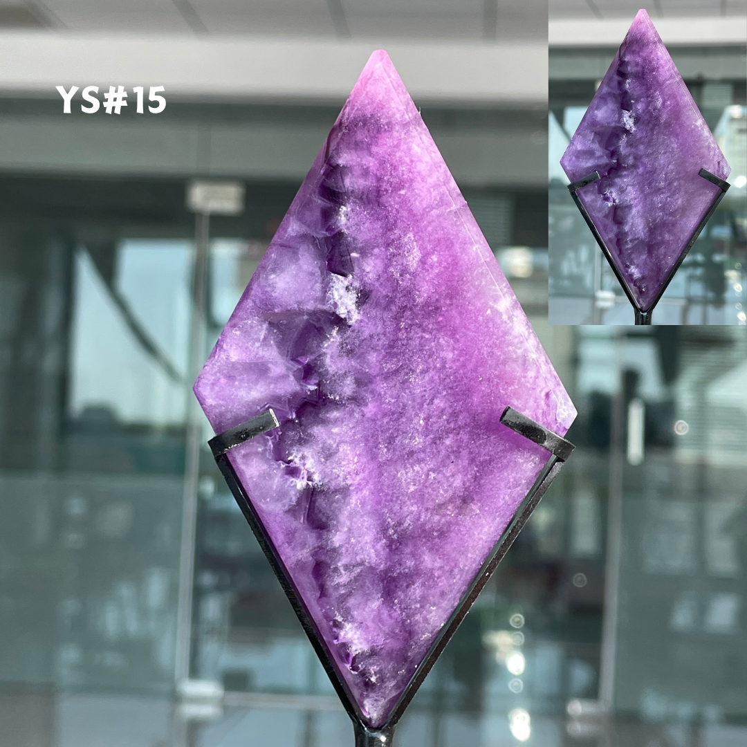 Unique,Rainbow Fluorite Diamond Slice