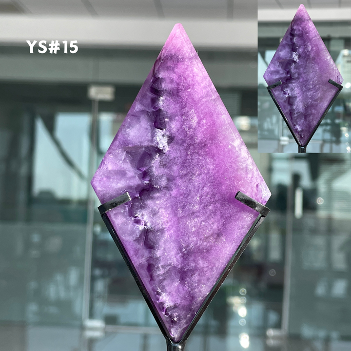 Unique,Rainbow Fluorite Diamond Slice