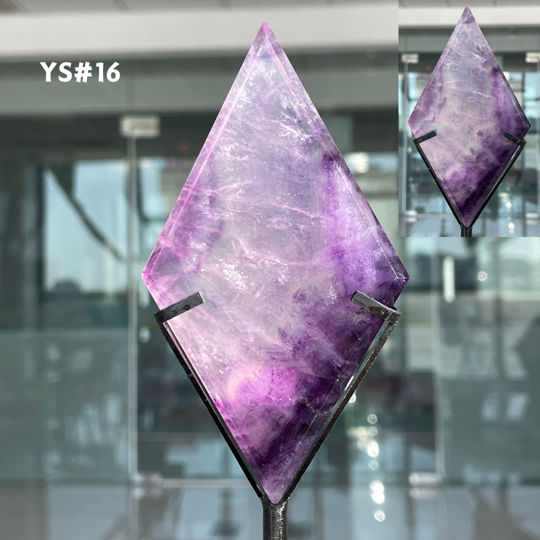 Unique,Rainbow Fluorite Diamond Slice