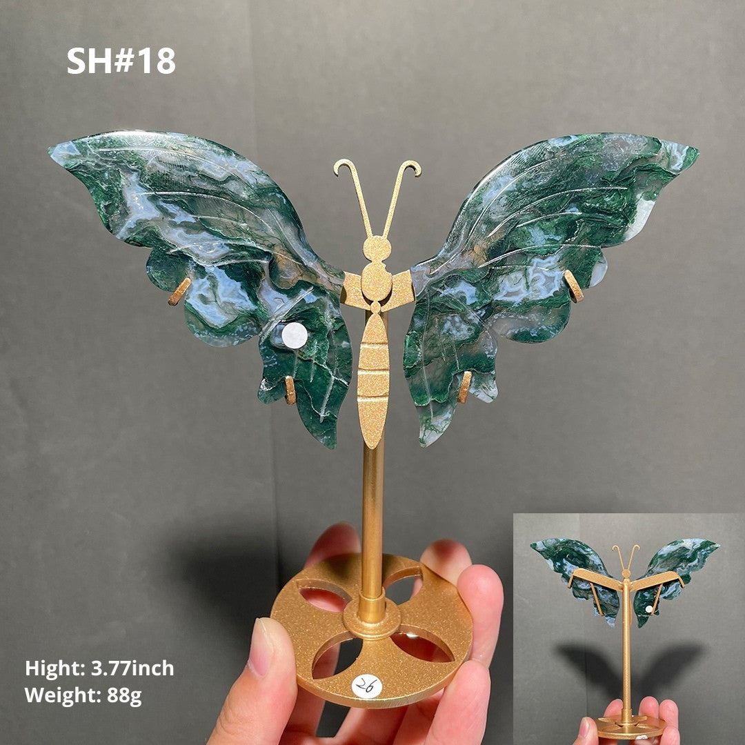Unique,Moss Agate Butterfly