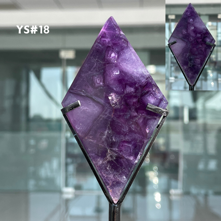 Unique,Rainbow Fluorite Diamond Slice