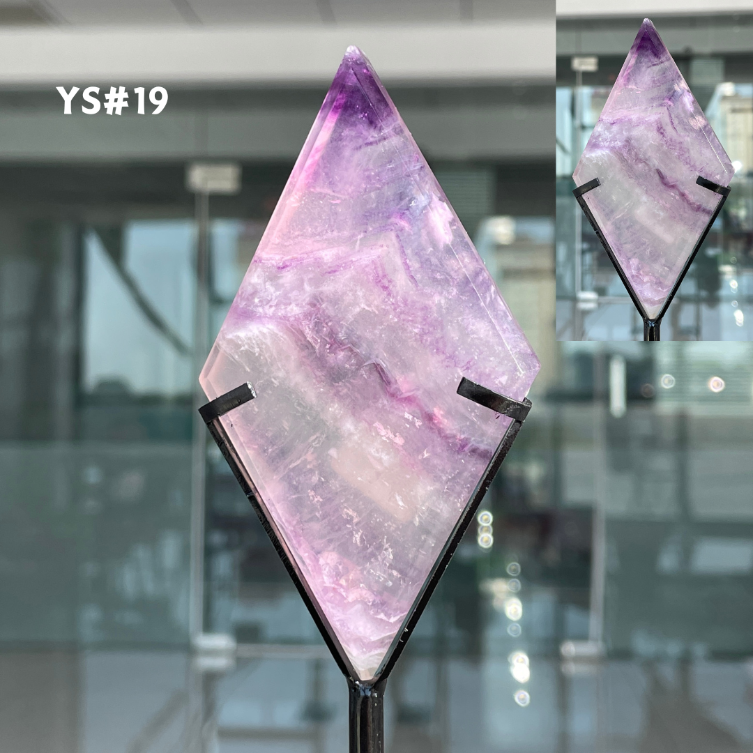 Unique,Rainbow Fluorite Diamond Slice