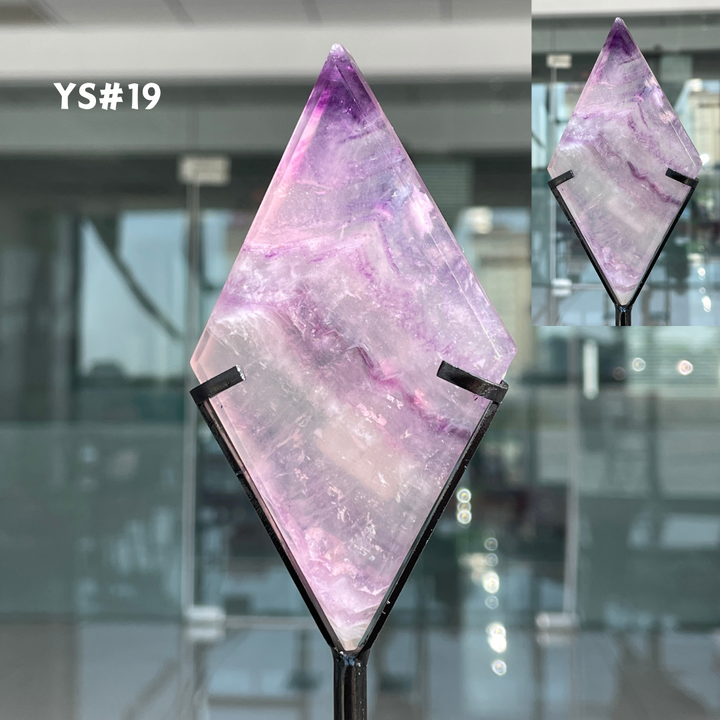 Unique,Rainbow Fluorite Diamond Slice