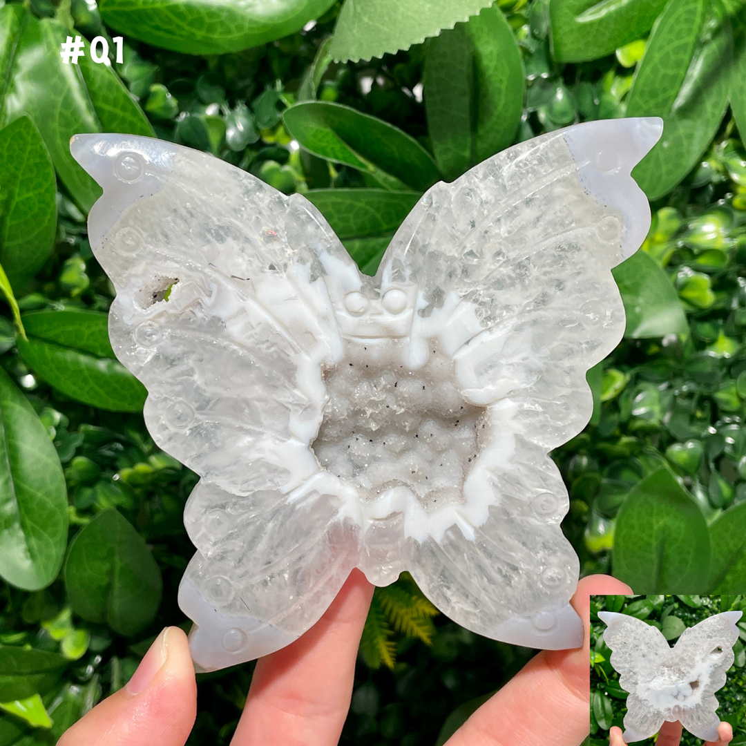 Unique,Agate Geode Butterfly