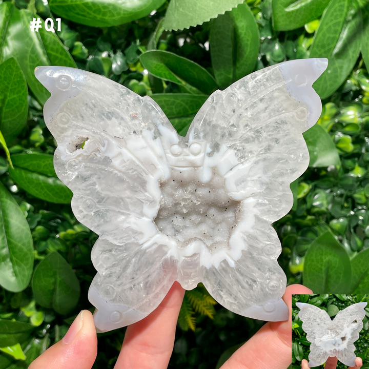 Unique,Agate Geode Butterfly