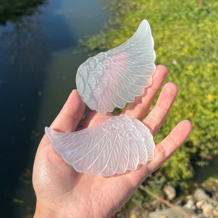 Selenite Wing+Holder
