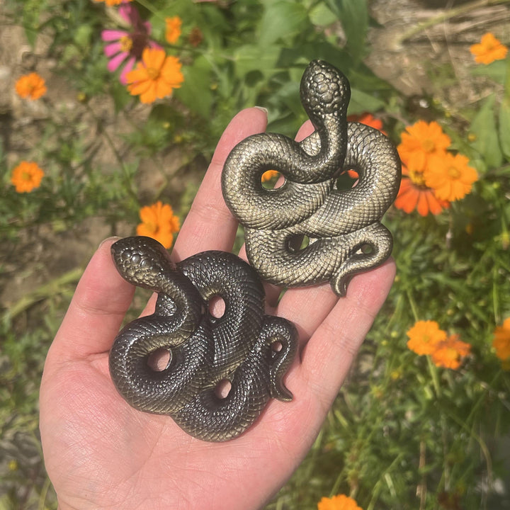 Golden/Silver Obsidian Snake Slice