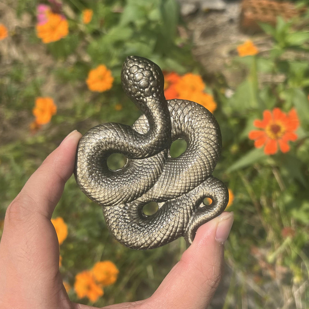 Golden/Silver Obsidian Snake Slice