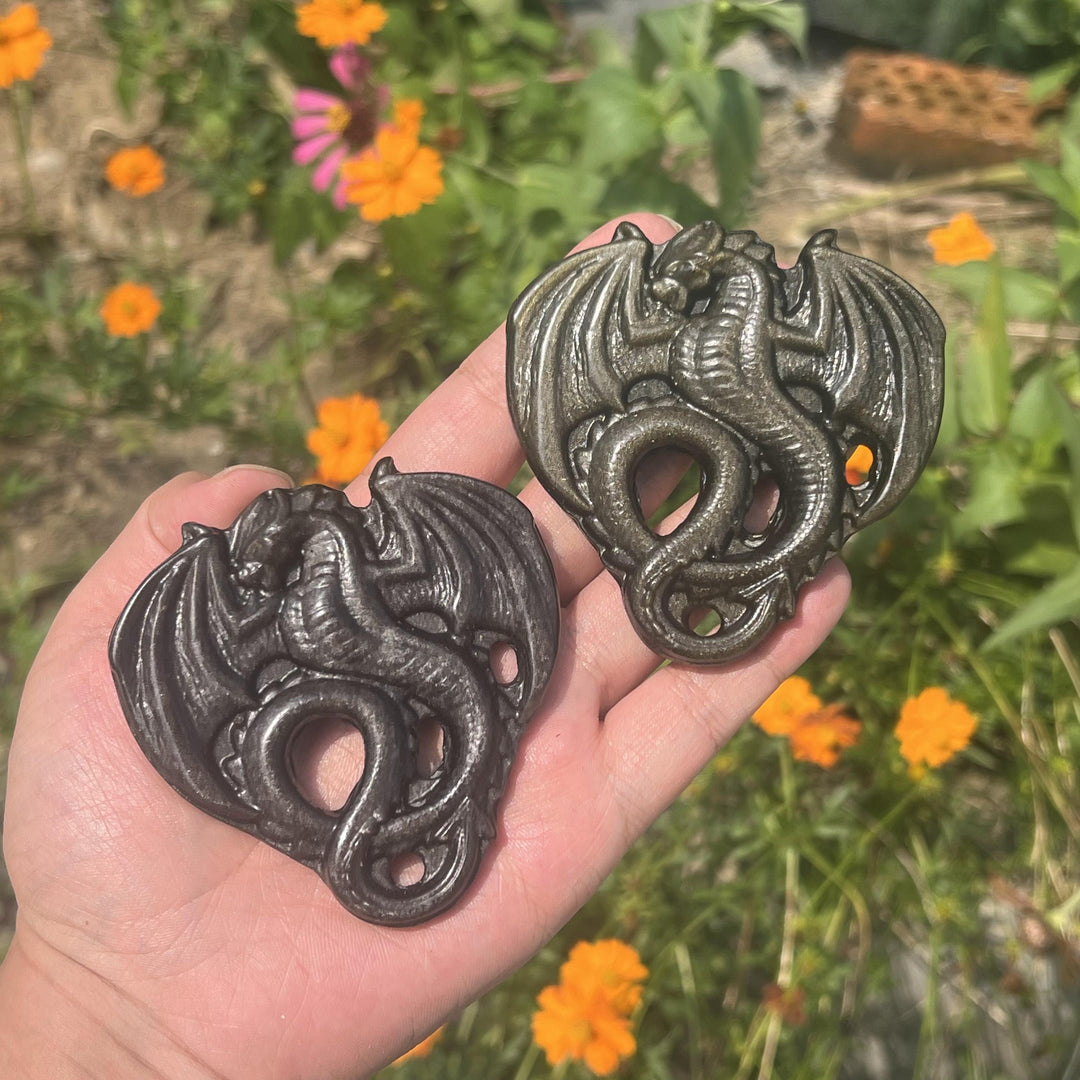 Golden/Silver Obsidian Fly Dragon Slice