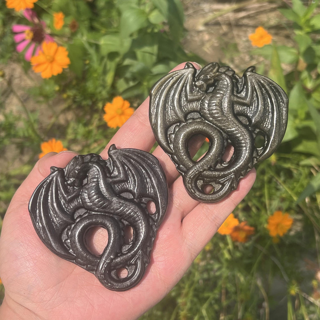 Golden/Silver Obsidian Fly Dragon Slice