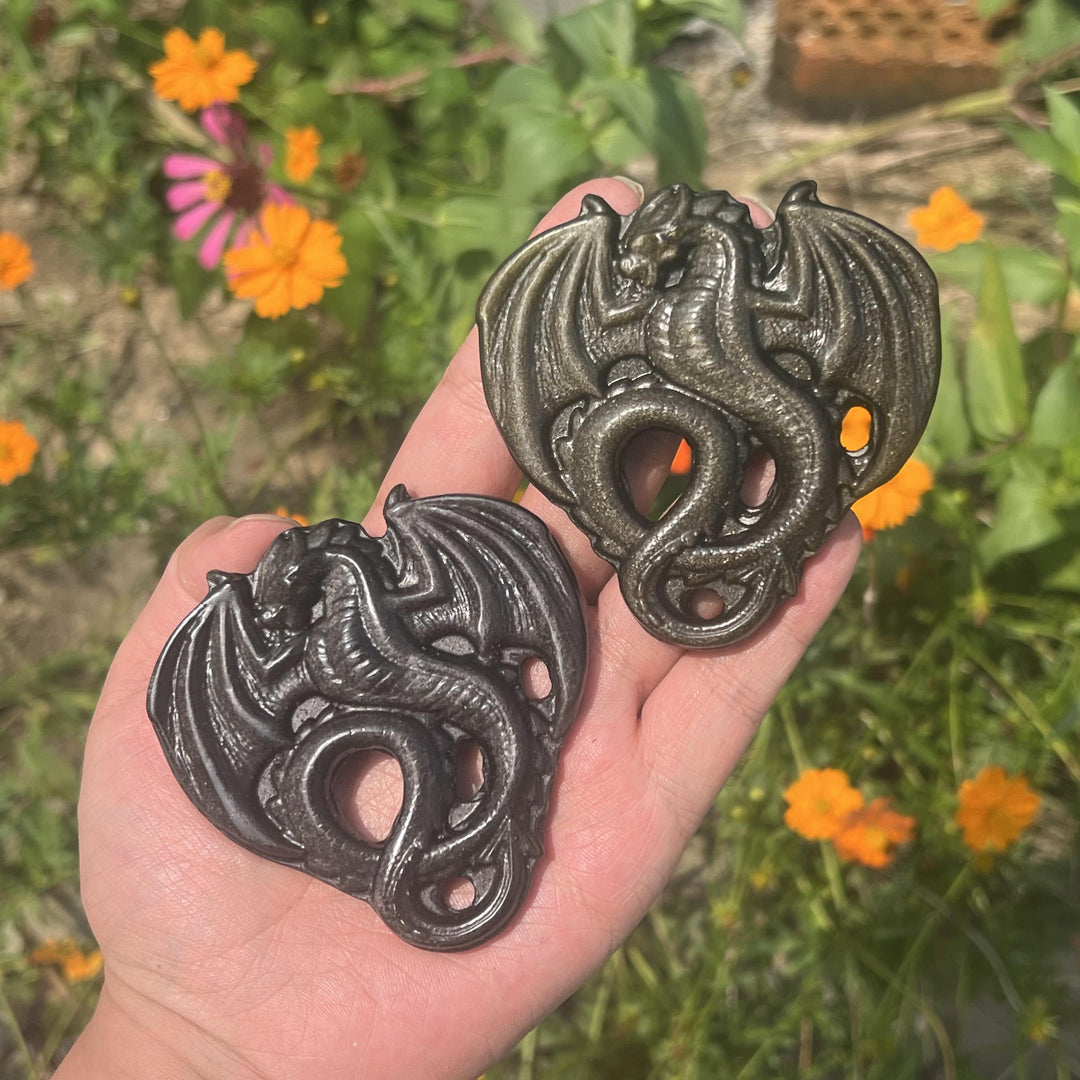 Golden/Silver Obsidian Fly Dragon Slice