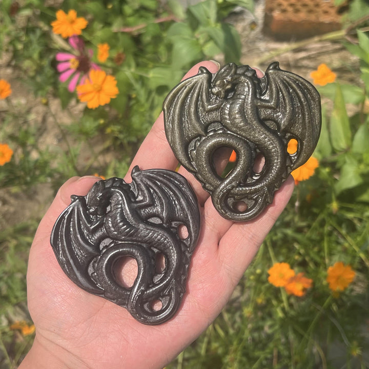 Golden/Silver Obsidian Fly Dragon Slice