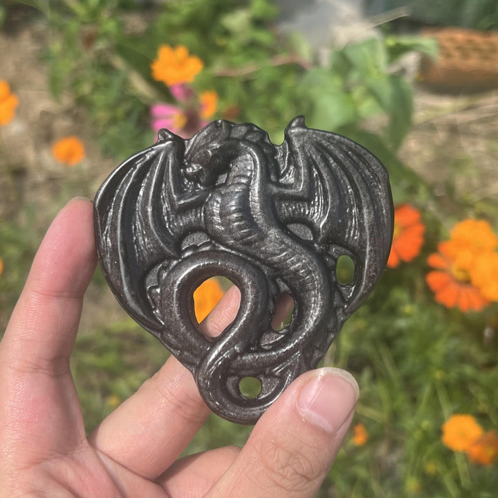 Golden/Silver Obsidian Fly Dragon Slice