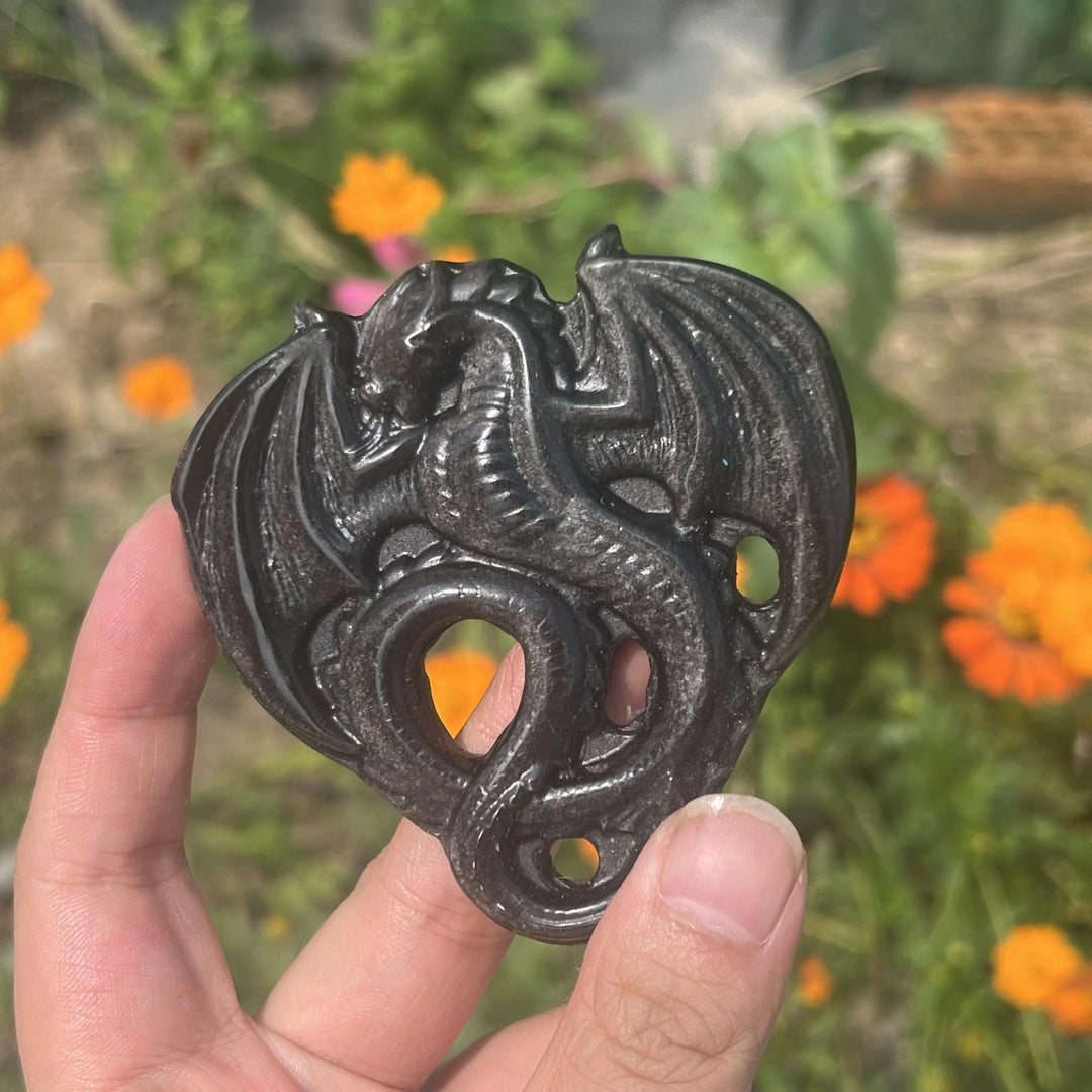 Golden/Silver Obsidian Fly Dragon Slice