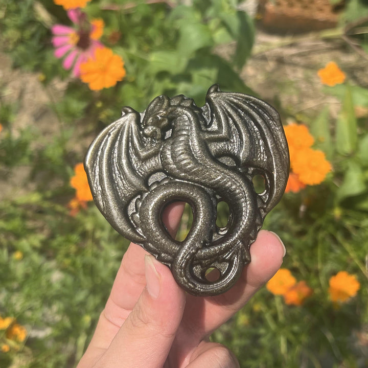 Golden/Silver Obsidian Fly Dragon Slice
