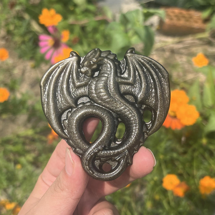 Golden/Silver Obsidian Fly Dragon Slice