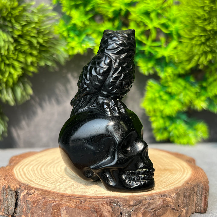 Obsidian Owl Skull
