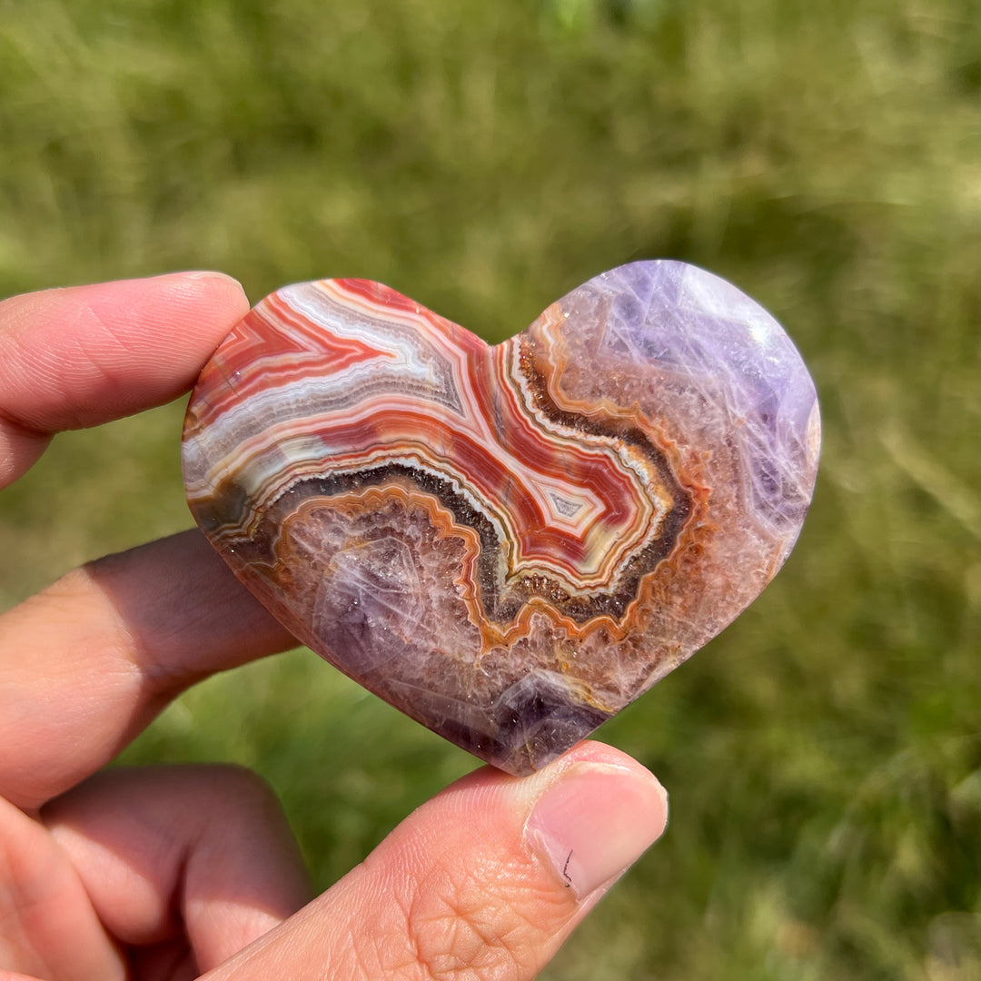 Amethyst Agate Heart