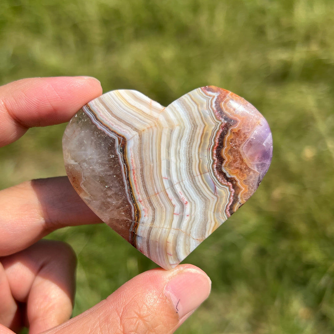 Amethyst Agate Heart