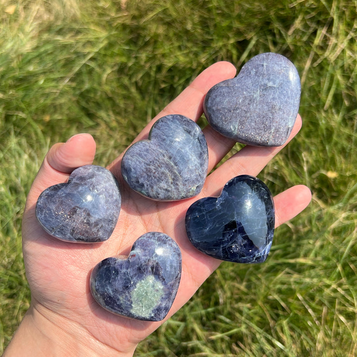 Iolite Heart Carving