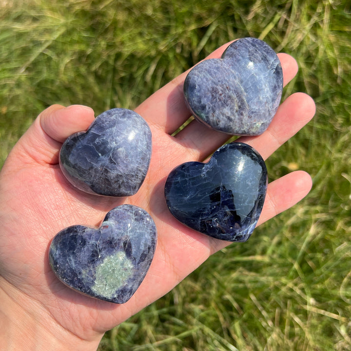 Iolite Heart Carving