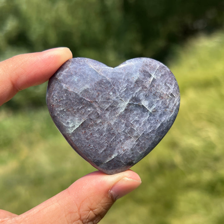 Iolite Heart Carving