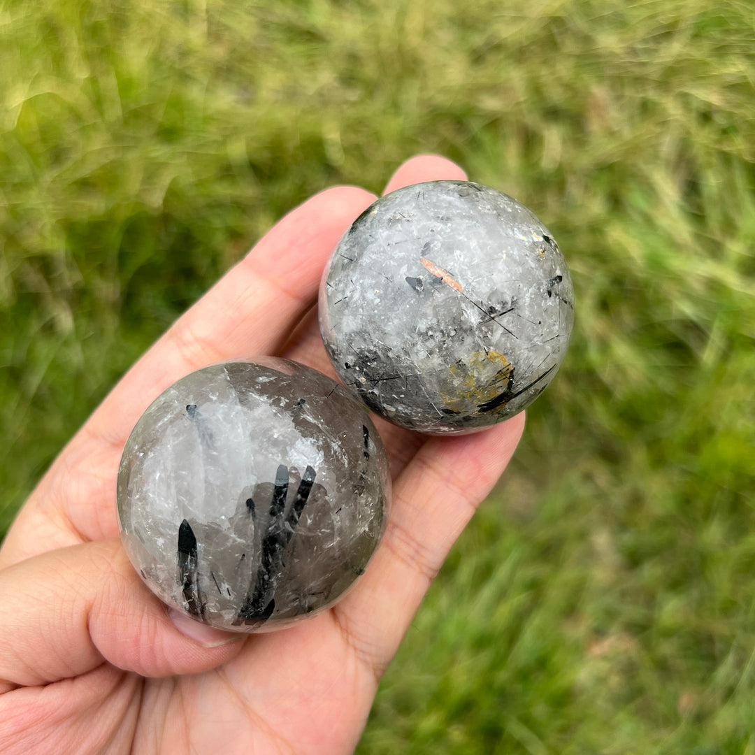 Black Tourmaline Quartz Sphere