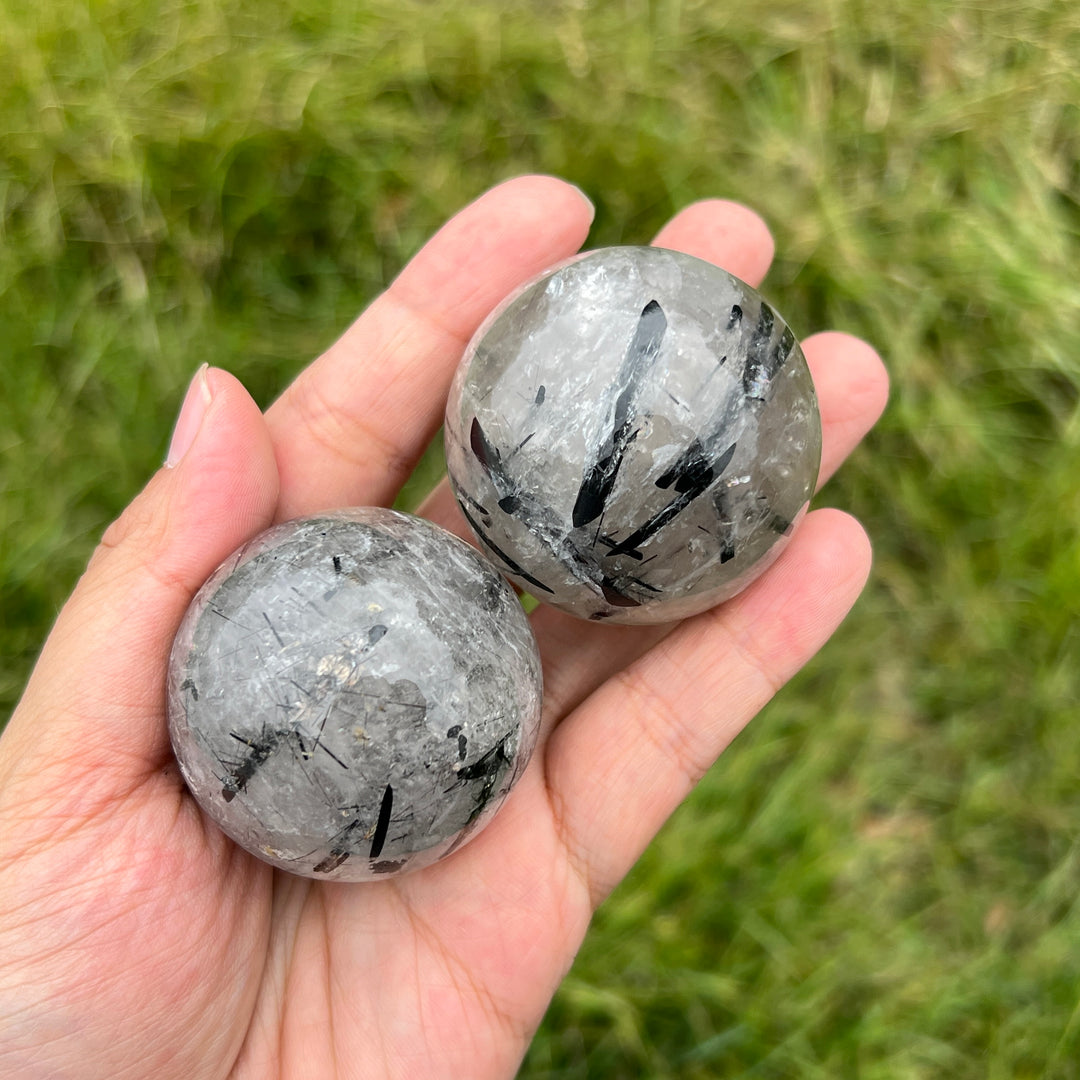Black Tourmaline Quartz Sphere