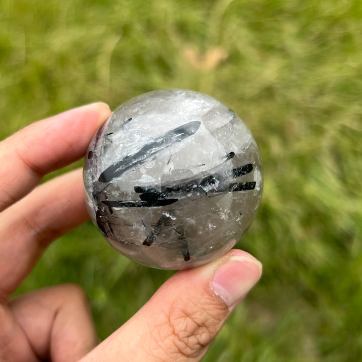 Black Tourmaline Quartz Sphere
