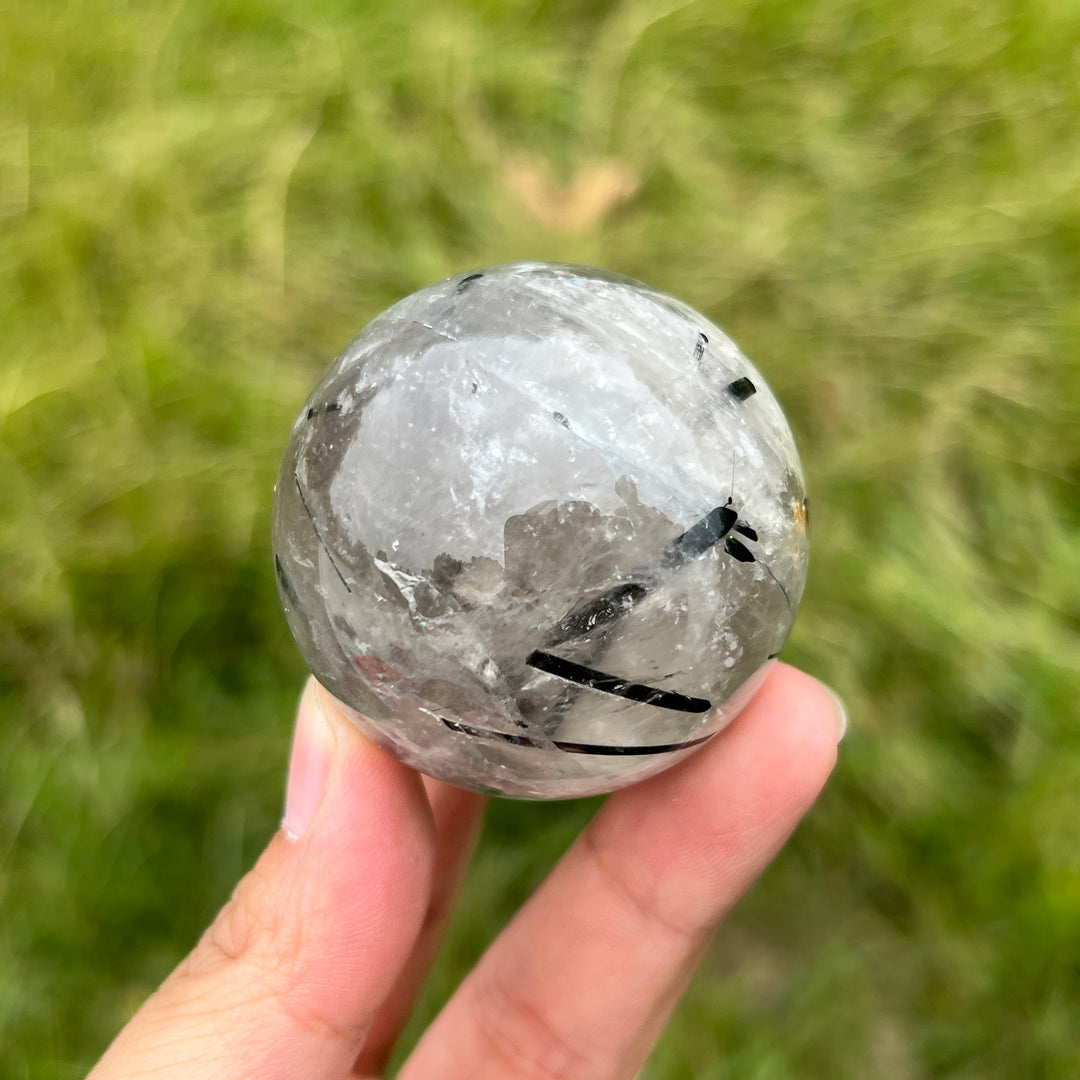 Black Tourmaline Quartz Sphere
