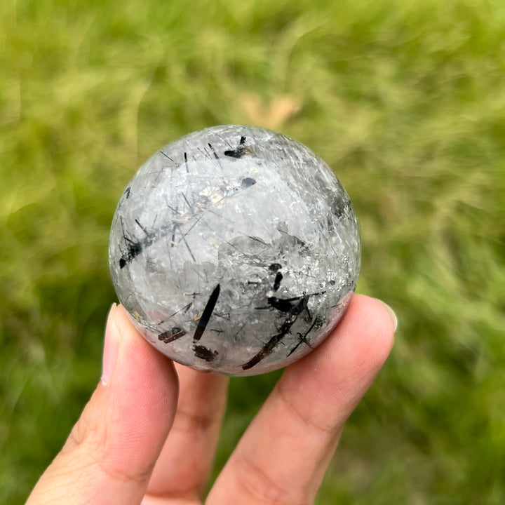Black Tourmaline Quartz Sphere
