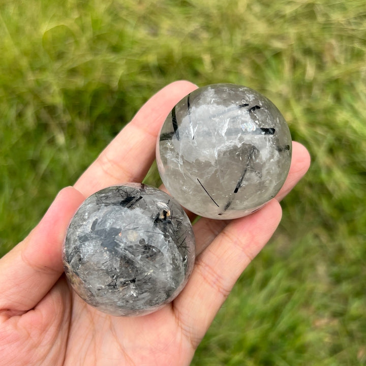Black Tourmaline Quartz Sphere