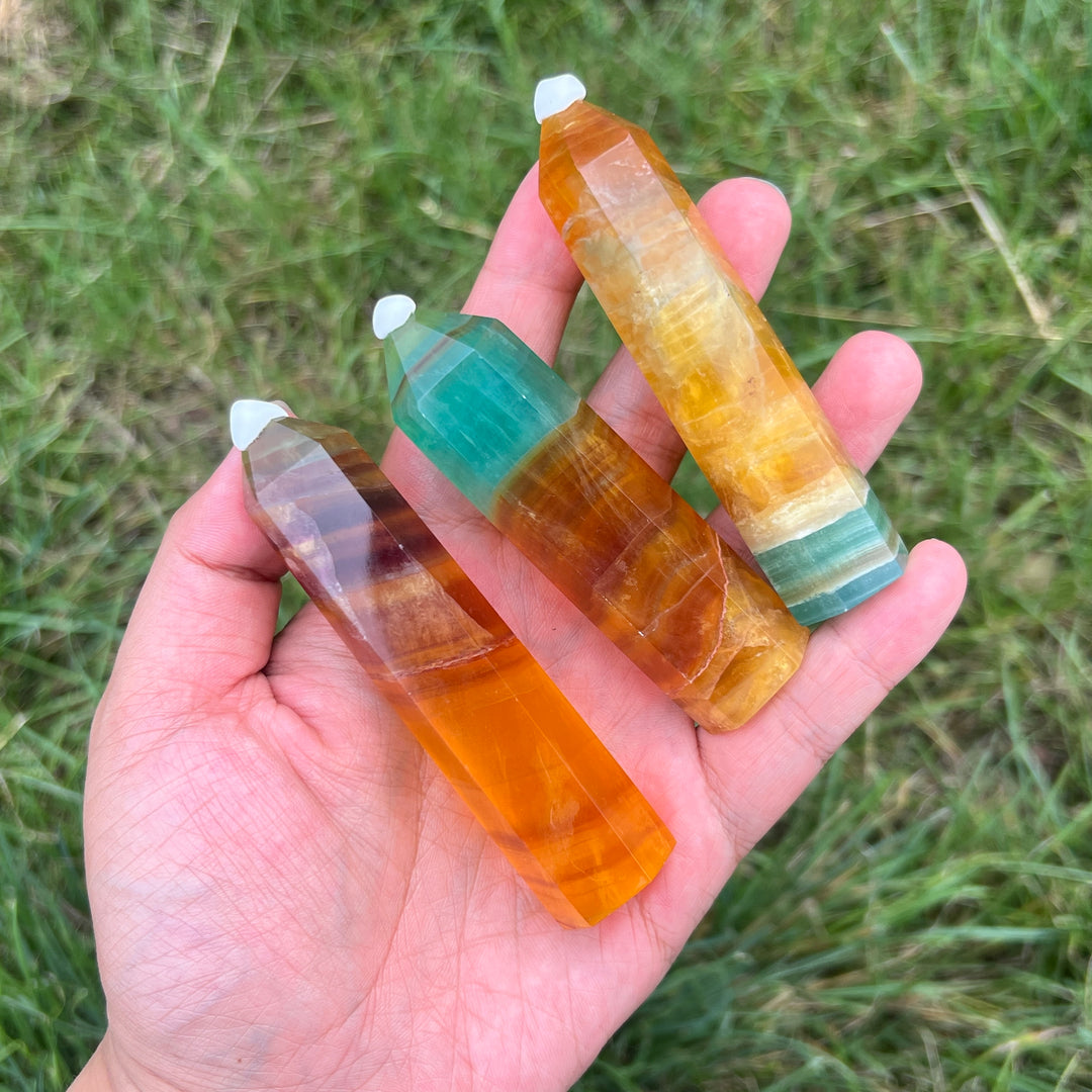 Mango Fluorite Point