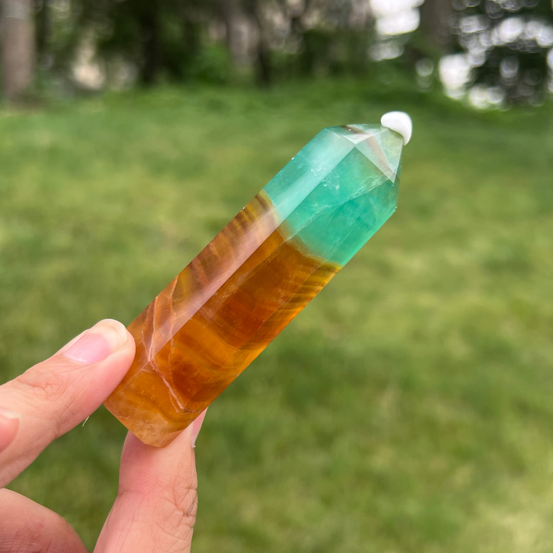 Mango Fluorite Point