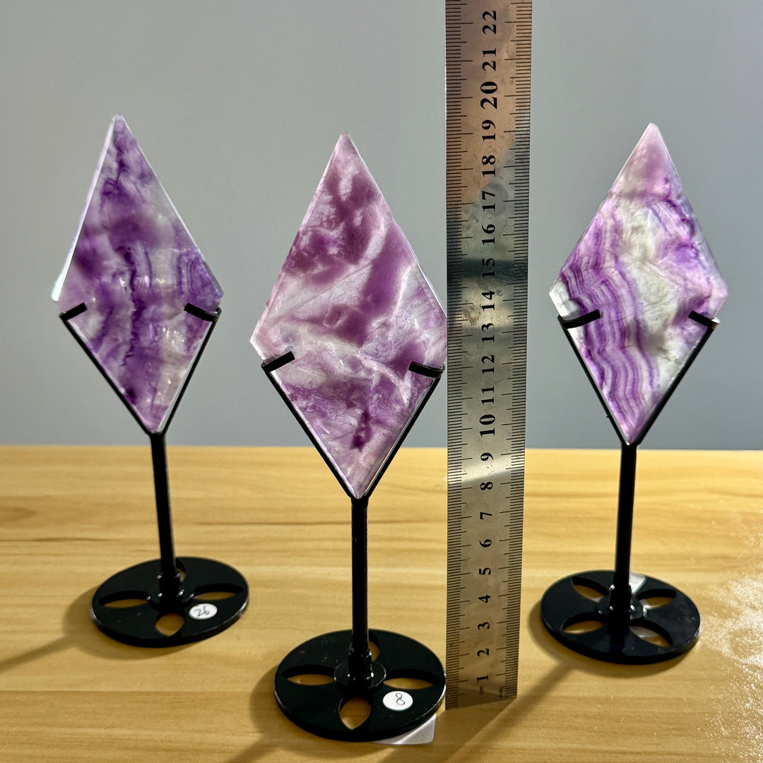 Unique,Rainbow Fluorite Diamond Slice