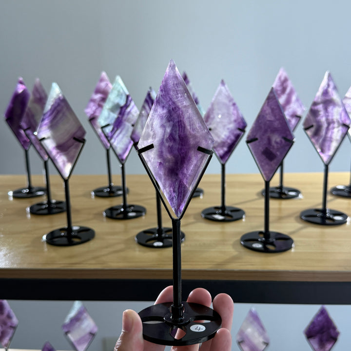 Unique,Rainbow Fluorite Diamond Slice