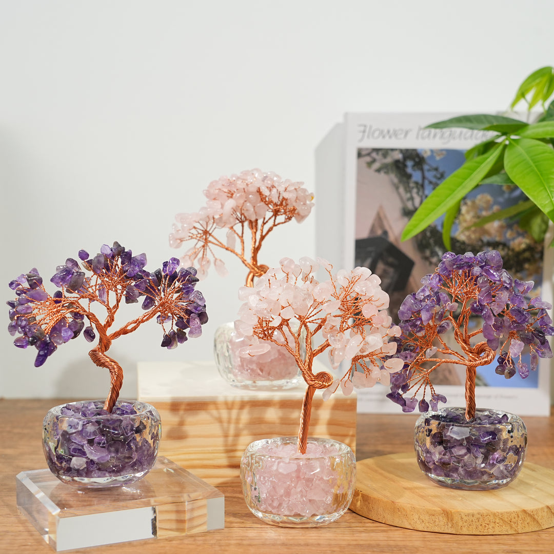 Kristallbaum mit Rohstein