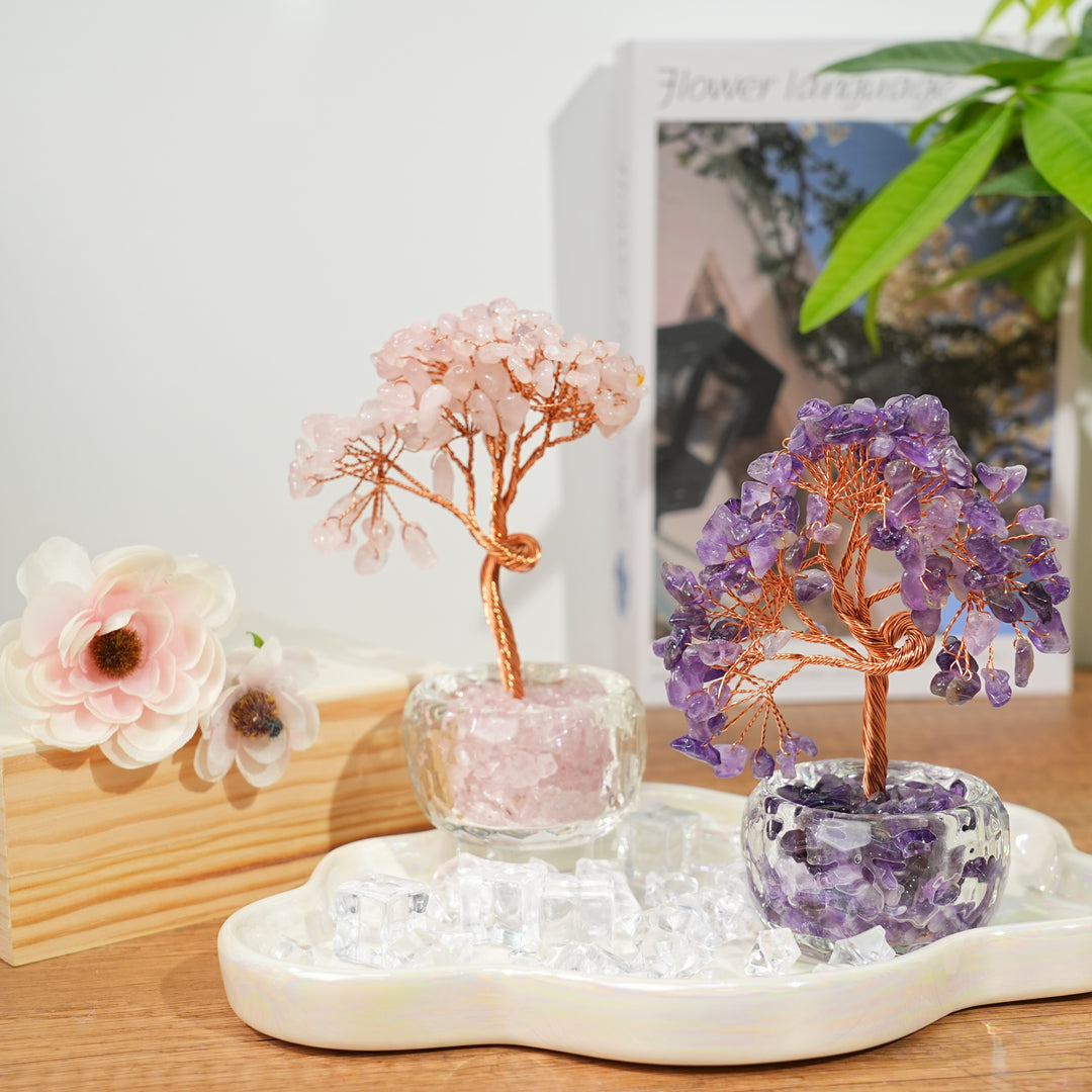 Kristallbaum mit Rohstein